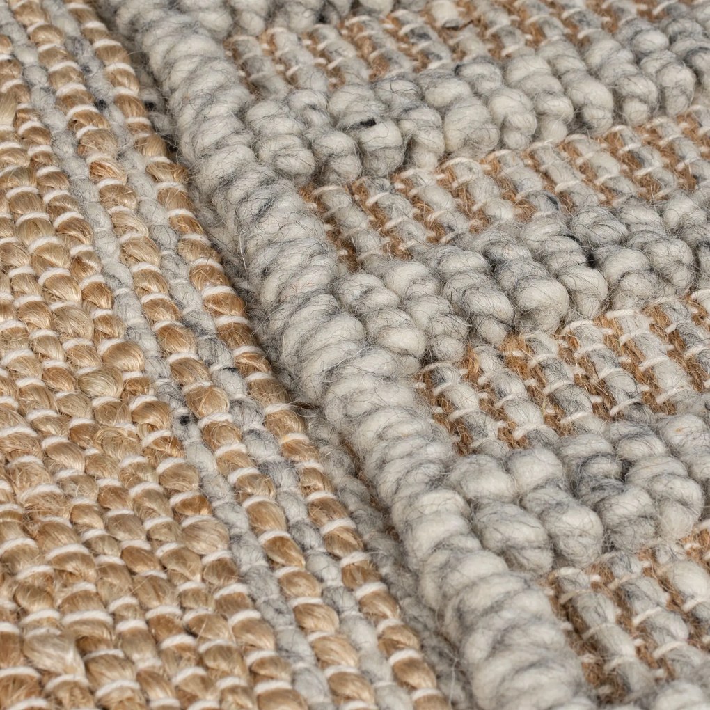 Flair Rugs, Behúň Jubilant Medina Jute Natural/Grey, 60x230, béžová, obývacia izba