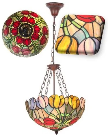Reversed luster do obývačky Tiffany kolekcia TULIP Ø40 3*E27