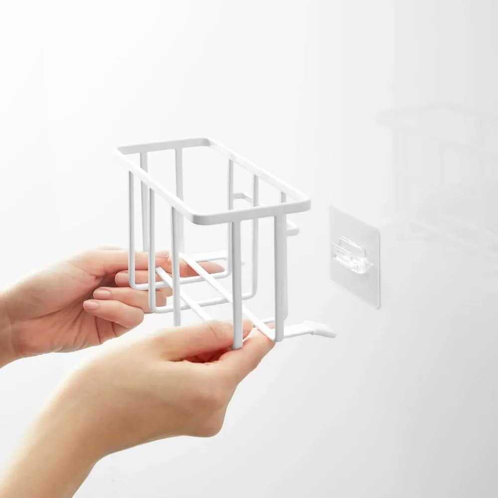 Biely kovový stojan na umývacie prostriedky bez vŕtania Film Hook – YAMAZAKI