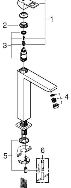 GROHE 23406000 - Umývadlová batéria EUROCUBE veľkosť XL lesklý chróm