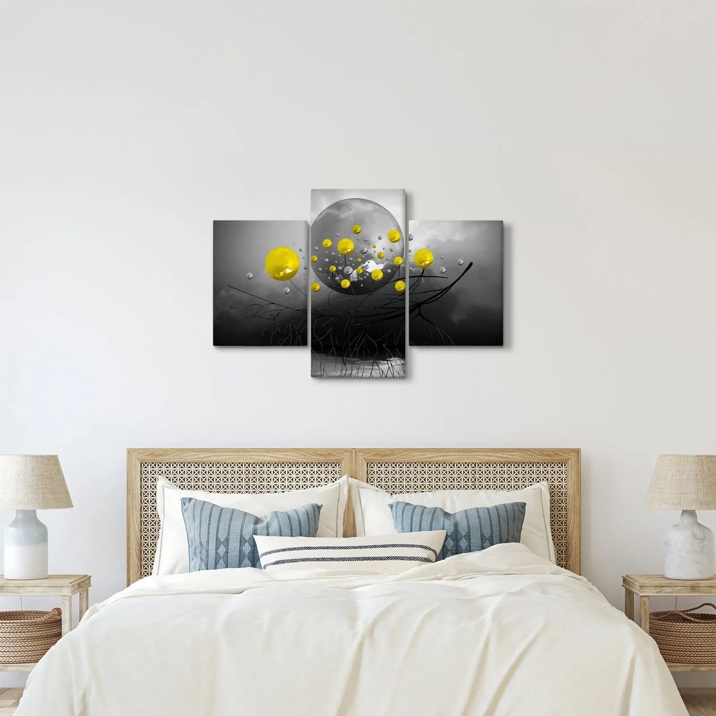Obraz - žlté abstraktné gule (90x60 cm)