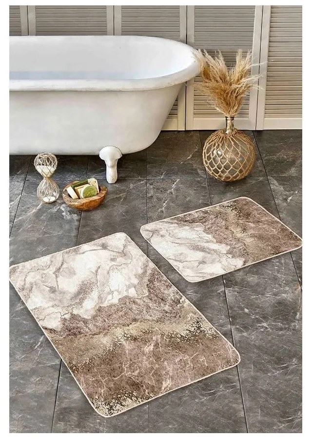 Hnedé kúpeľňové predložky v súprave 2 ks 60x100 cm – Mila Home
