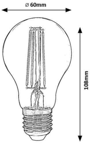 Rabalux LED Smart Wifi filament žiarovka A60 1x6W | E27 | 700lm | 3000-6500K | CCT - stmievateľná