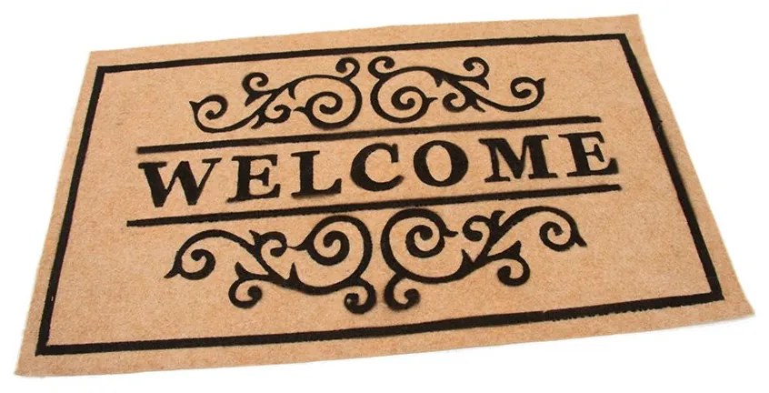 Textilná čistiaca rohož Welcome Deco 45 x 75 x 0,3 cm, béžová