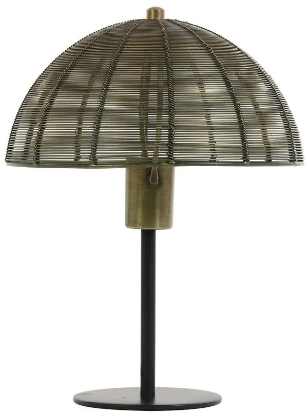 Bronzová antik kovová lampa Klobu -  Ø25*33cm / E27