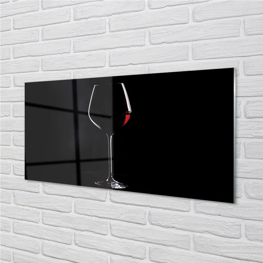 Sklenený obklad do kuchyne Čierne pozadie s pohárom vína 140x70 cm