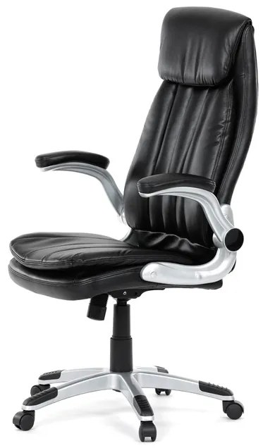 Autronic BONTEC Kancelárske kreslo, hojdací mechanizmus, čierna ekokoža, KA-F1218 BK Farba: Šedá