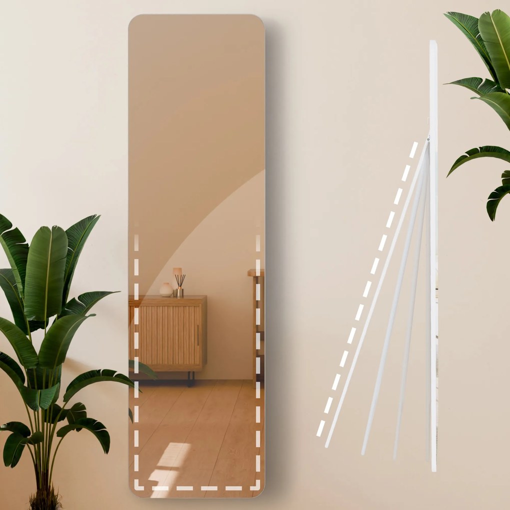 Zrkadlo Gurnee 140x40 cm - biele matné