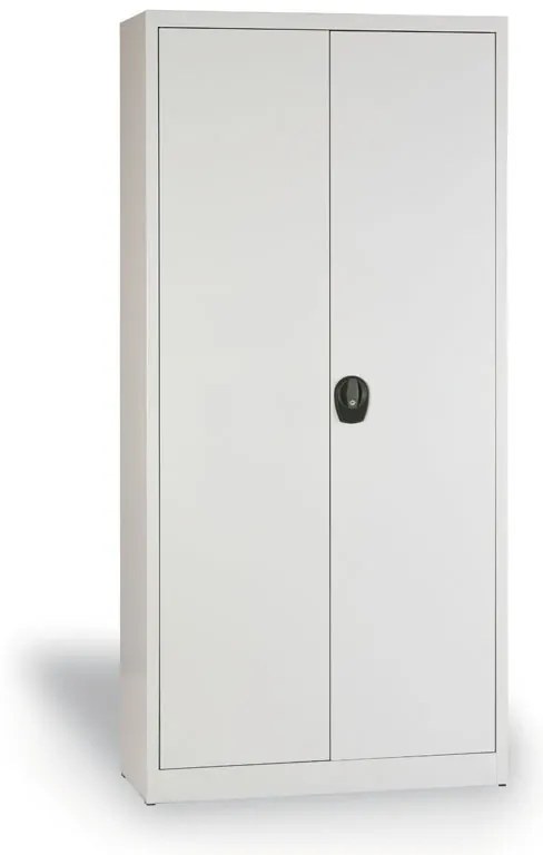 Dielenská policová skriňa na náradie KOVONA JUMBO, 4 police, zmontovaná, 950 x 800 x 1950 mm, sivá / sivá