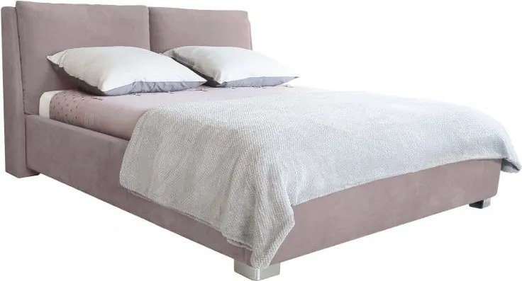 Svetloružová dvojlôžková posteľ Mazzini Beds Vicky, 140 x 200 cm