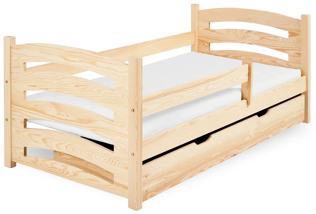 Detská posteľ MELA 80 x 160 cm, borovica Rošt: S lamelovým roštom, Matrac: Matrac EASYSOFT 8 cm