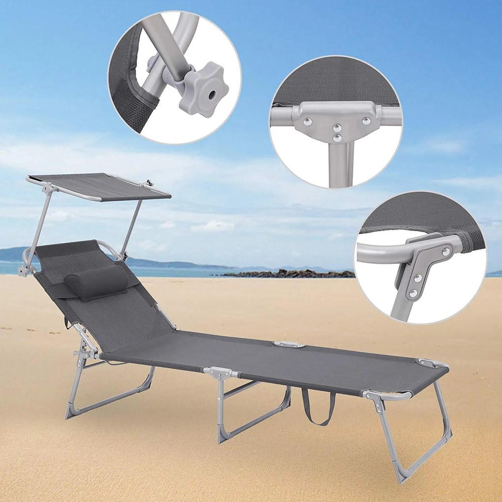 Záhradné lehátko so železným rámom Baka 193x63x32 cm šedé