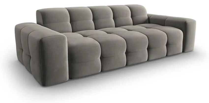 Sivá zamatová pohovka 222 cm Kendal - Micadoni Home