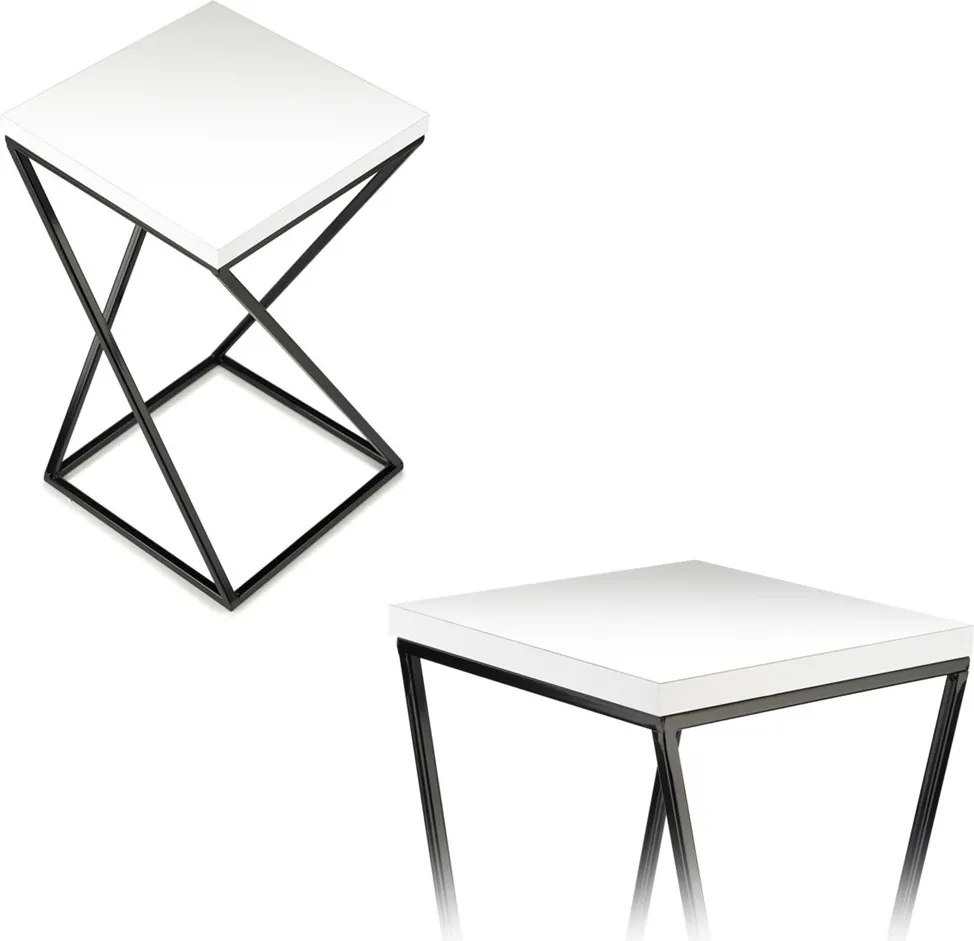 STOJAN NA KVETINÁČ LOFT7 40X24X24 CM ČIERNA/BIELA