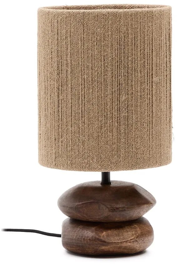 Stolová lampa v tmavoprírodnej farbe z masívu akácie (výška 43 cm) Kor – Kave Home
