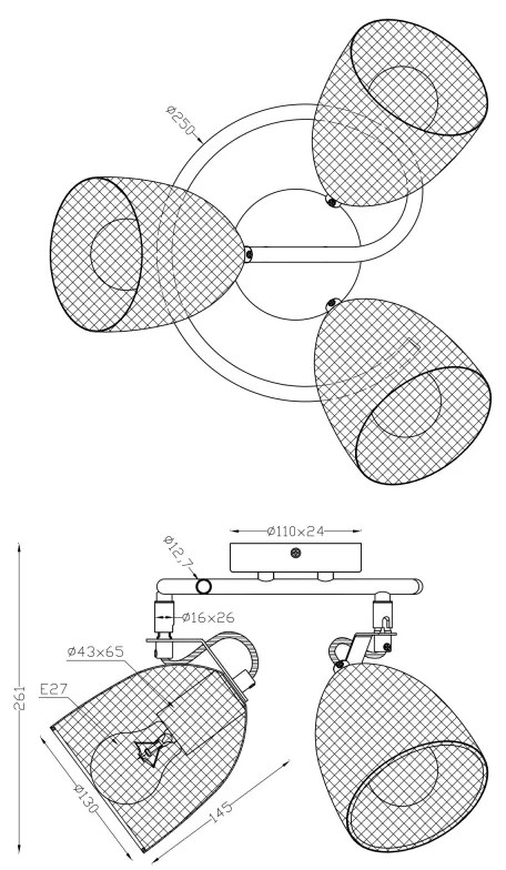 GLOBO JOSINA 54034-3 Stropné svietidlo