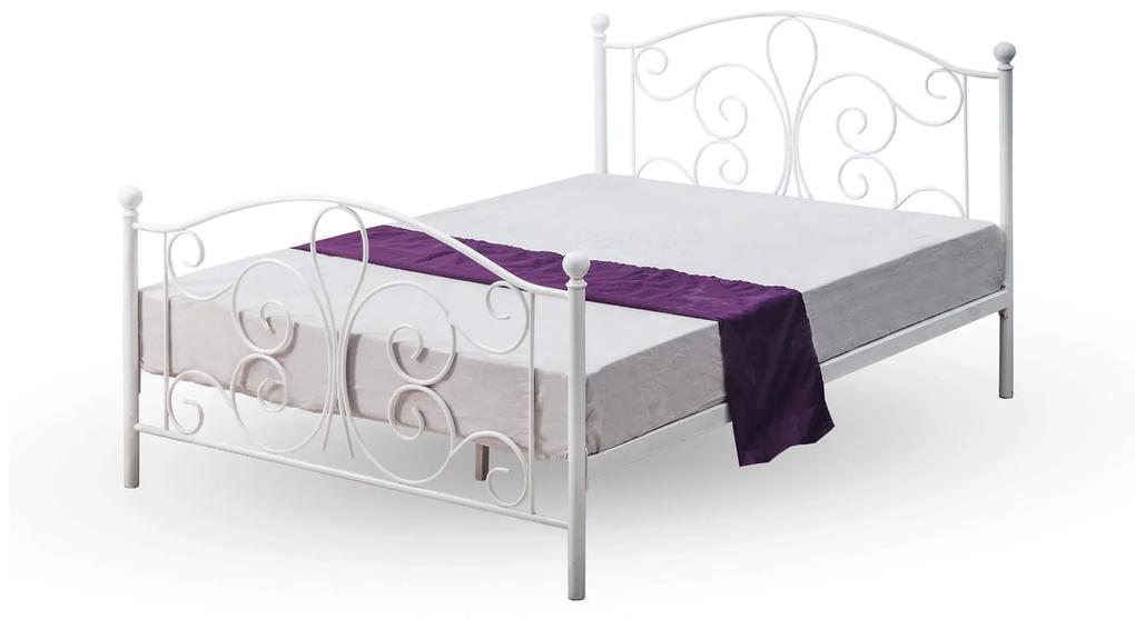 HL Jednolôžková kovová posteľ Panama biela 120x200