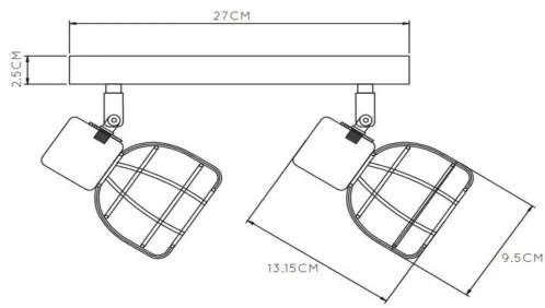 Lucide 00929/02/30 - Bodové svietidlo FILOX 2xE14/40W/230V