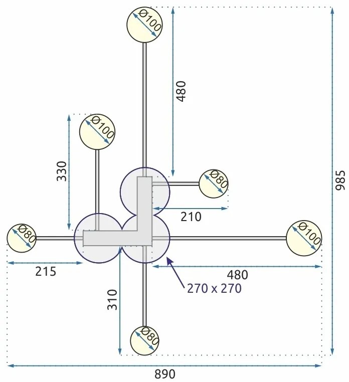 Stropné svietidlo Elegant Six LED