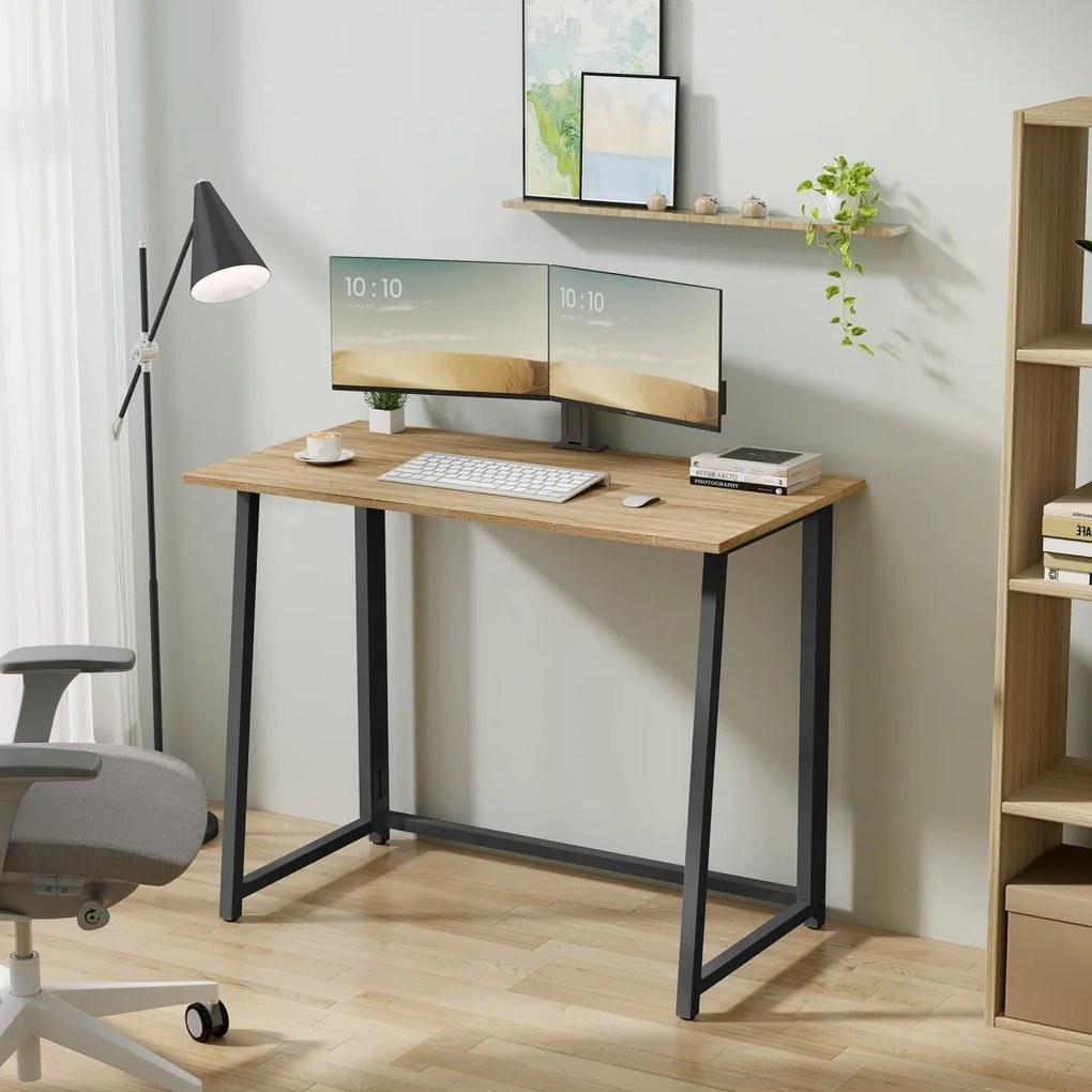 Set do pracovne ZARIMO stôl 80x40 cm dub sonoma + kreslo AVOLA VELVET ružové