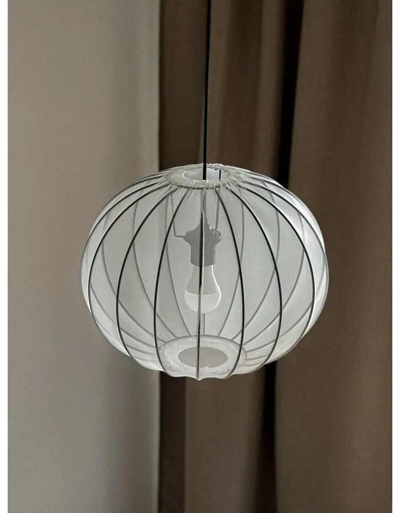 Biele závesné svietidlo s textilným tienidlom ø 52 cm Mellow – Candellux Lighting