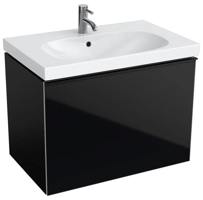 GEBERIT Acanto závesná skrinka pod umývadlo, 1 dvierka, 740 x 475 x 535 mm, čierna, 500.611.16.1