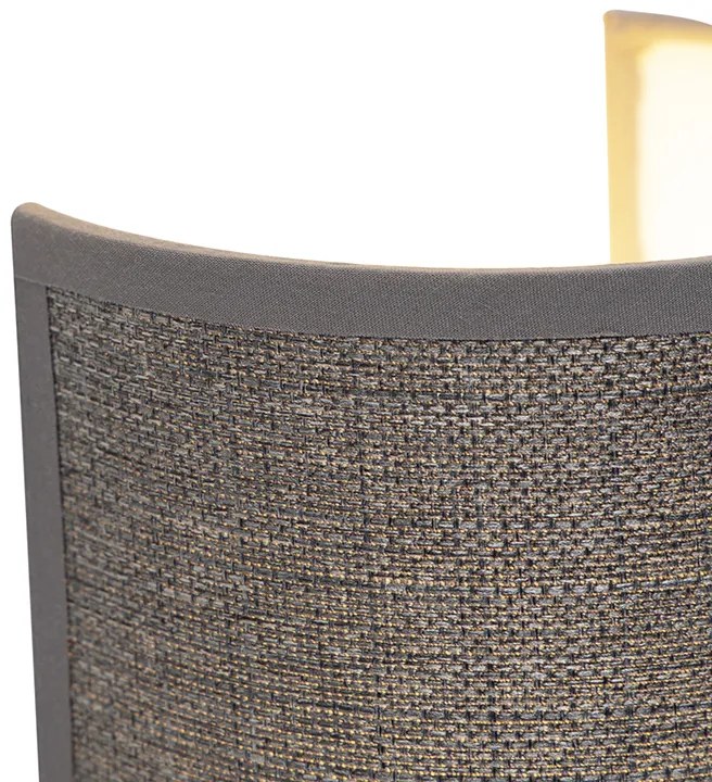 Moderná nástenná lampa sivá - Simple Drum Jute