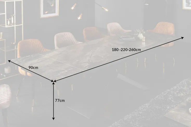 Euphoria jedálenský stôl 180-220-260cm keramický mramorový vzhľad