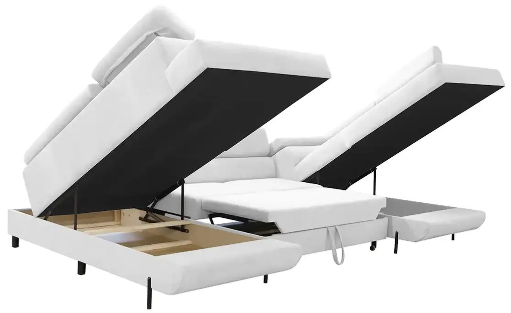 Rohová sedacia súprava - U s funkciou spania, vlnové pružiny SAMSUN Námorník