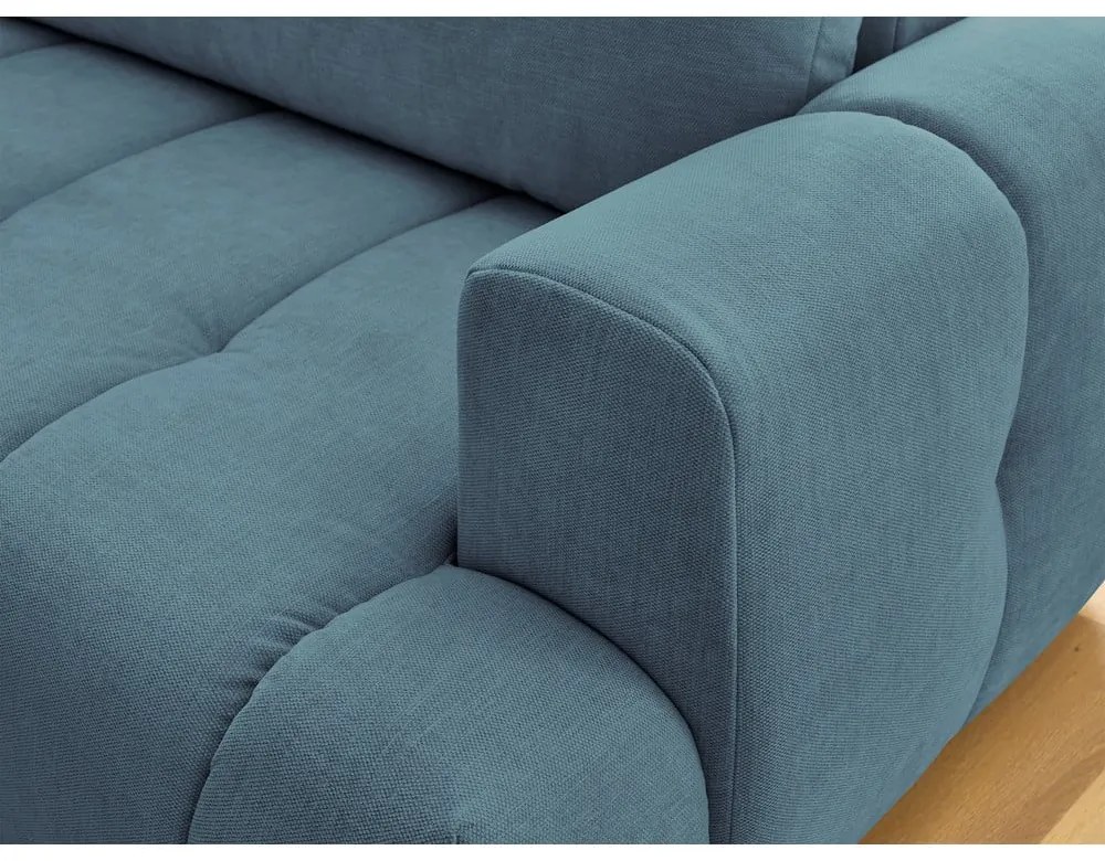 Modrá rozkladacia/s úložným priestorom rohová pohovka (ľavý roh/do L) Fuji – Bobochic Paris