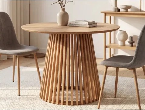 Okrúhly jedálenský stôl Siluet 100 cm, svetlý jaseň%