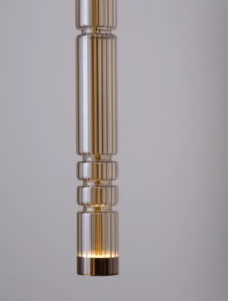 LED zlato-cognac moderný luster Bento 58