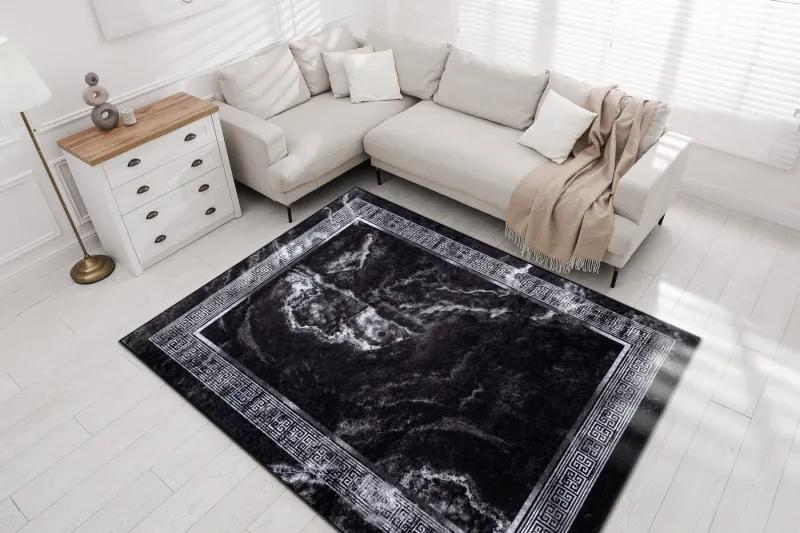 MIRO 51278.810 umývací koberec Mramor, grécky protišmykový - čierna / zlato Veľkosť: 160x220 cm