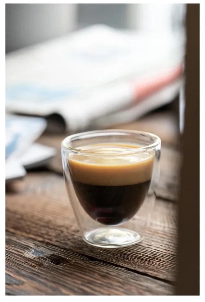 Sklenené hrnčeky v súprave 2 ks na espresso/dvojstenné 80 ml Amo – Vialli Design
