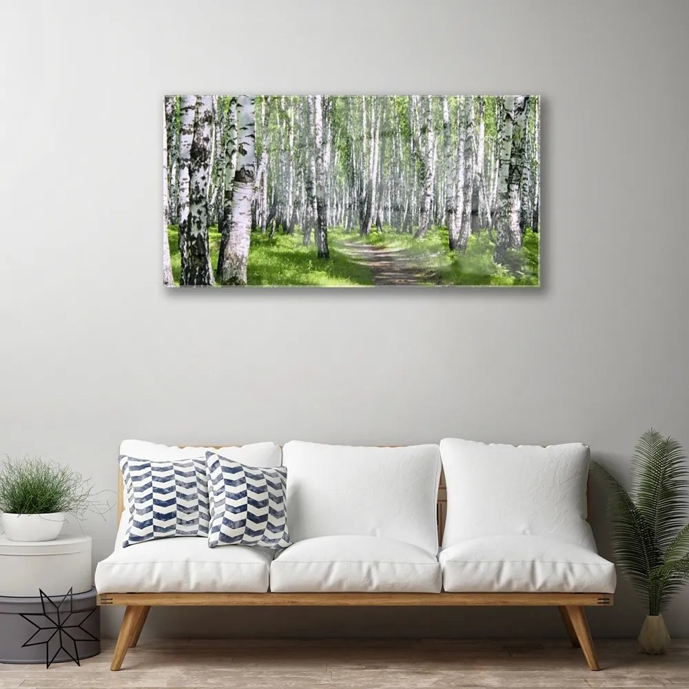 Obraz na skle Les chodník príroda 120x60 cm
