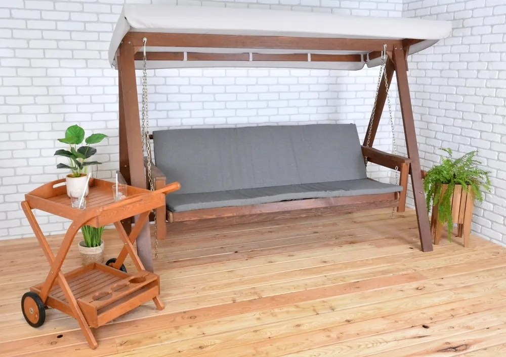 ADELAIDA drevená záhradná hojdačka - taupe