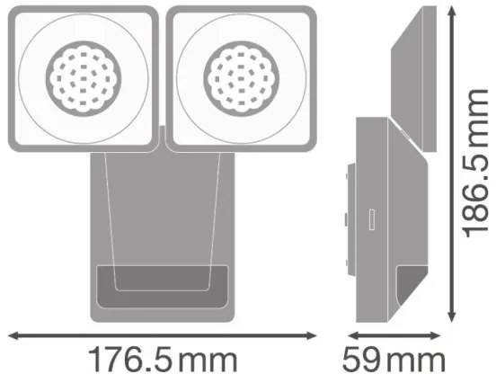 Ledvance - LED Vonkajšie nástenné svietidlo so senzorom SPOT 2xLED/8W/230V IP55