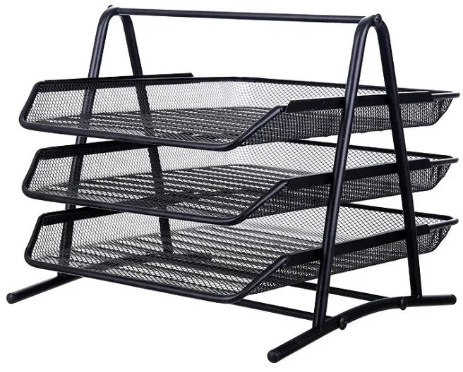 Organizér na dokumenty ESSENTIAL 3 zásuvky, čierny