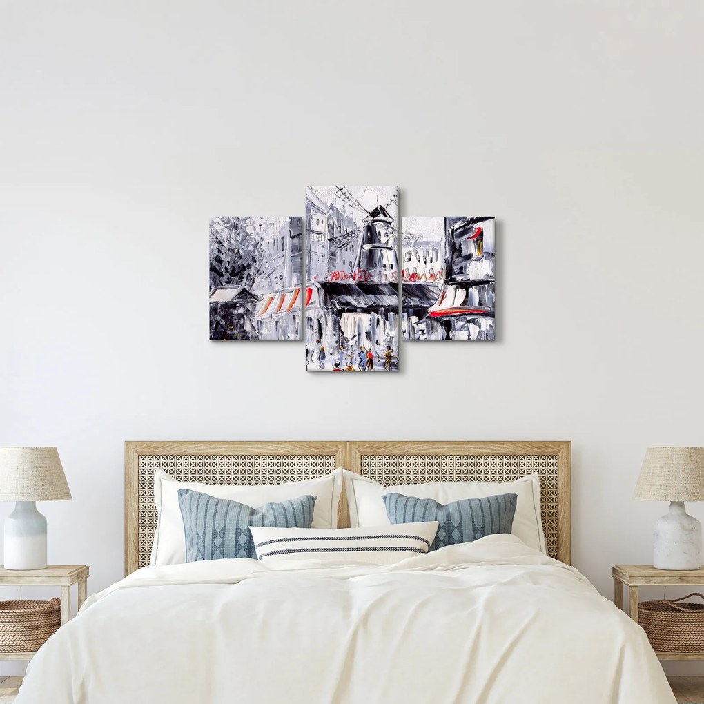 Obraz - Ulica v Paríži, olejomaľba (90x60 cm)