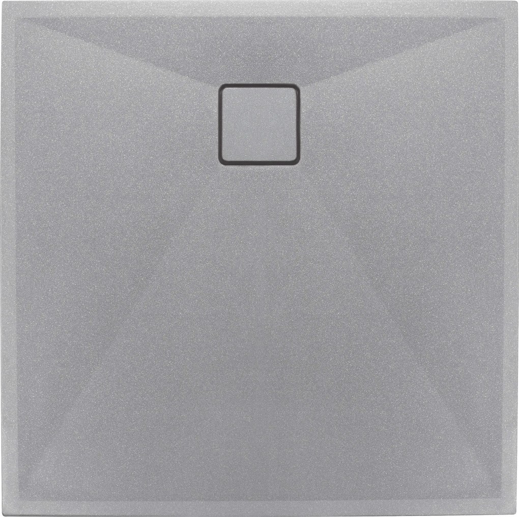 Deante Correo, štvorcová granitová sprchová vanička 90x90x3,5 cm, šedá, KQR_S41B