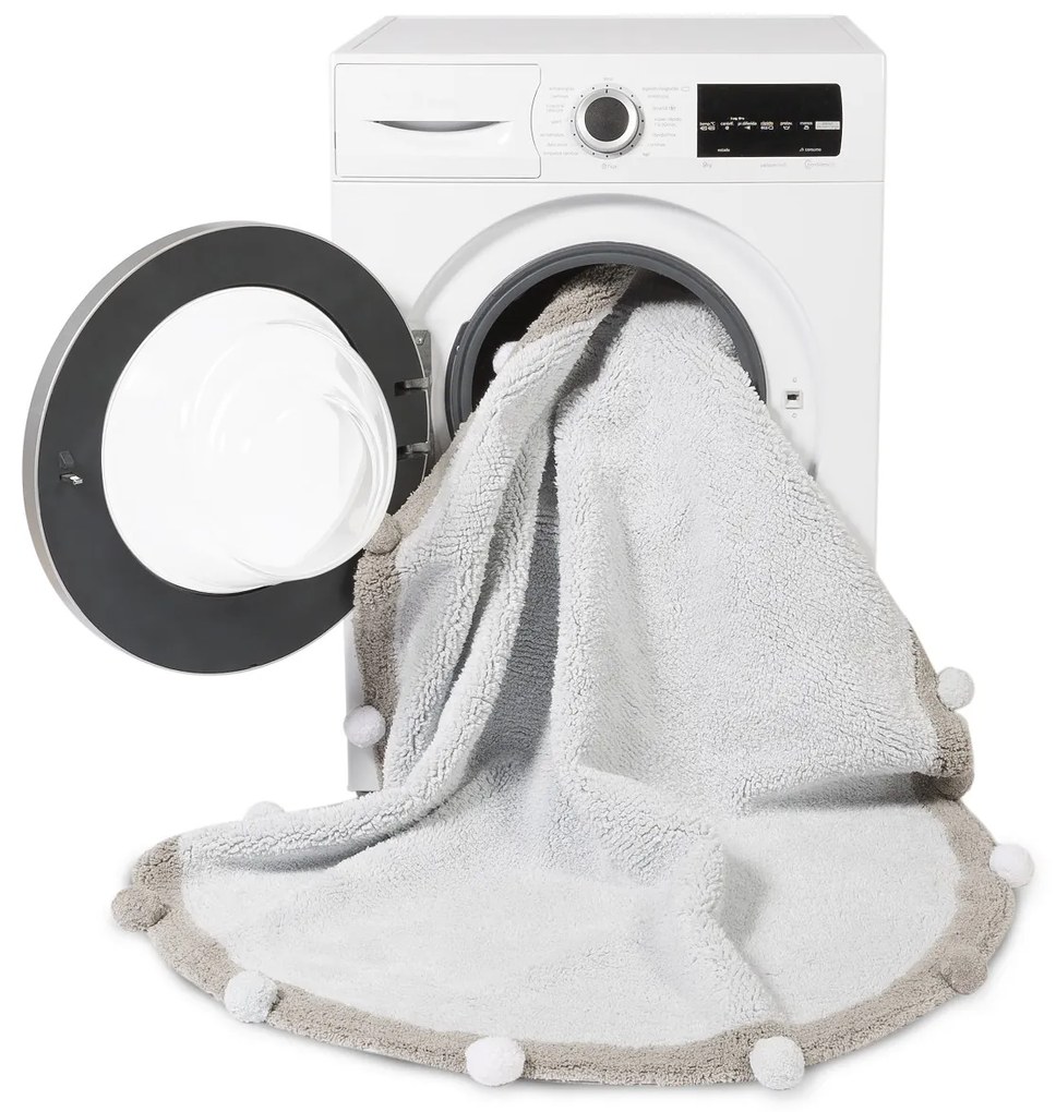 Pre zvieratá: Prateľný koberec Bubbly Soft Blue kruh, 120x120 (priemer) kruh, modrá, obývacia izba, Lorena Canals