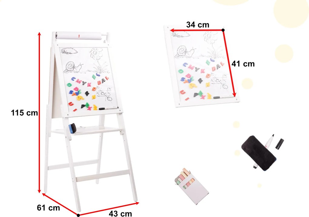 Obojstranná magnetická a kriedová tabuľa KIK XXL s príslušenstvom