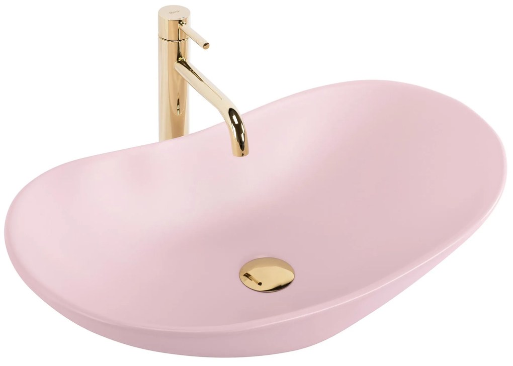 Rea Royal, umývadlo na dosku 615x355x155 mm, ružová matná, REA-U6374