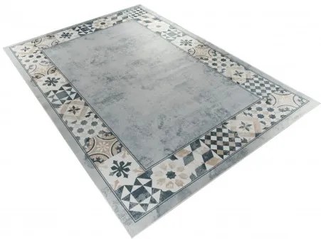 Protišmykový koberec / behúň CRYSTAL PRINT sivý / béžový