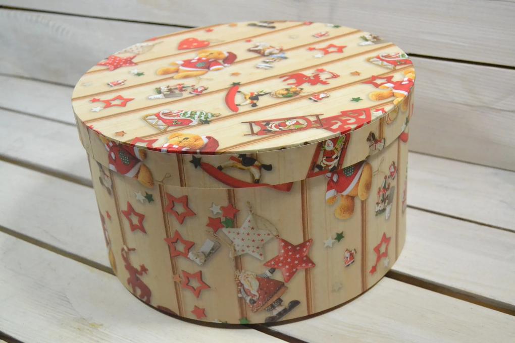 Vianočná krabica (p. 27,5 cm) VZOR 3. - PLYŠOVÝ MACKO