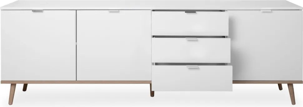 Široká komoda Göteborg, biela/dub sonoma