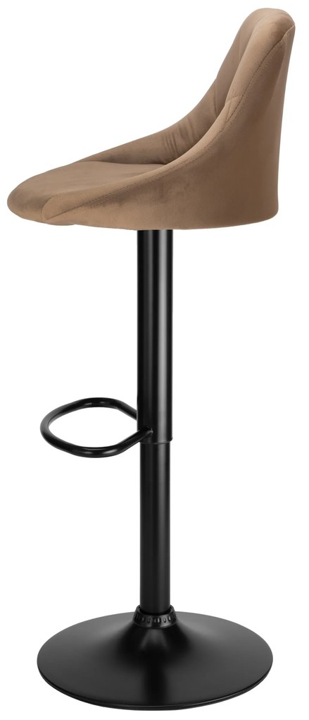 Barová stolička CYDRO BLACK s výškovým nastavením mokka hnedá