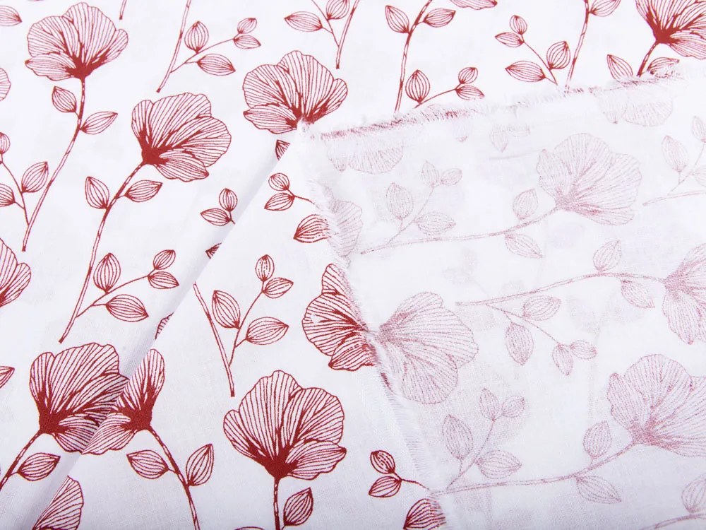Biante Bavlnený záves Sandra SA-253 Červené poľné kvety 130x180 cm