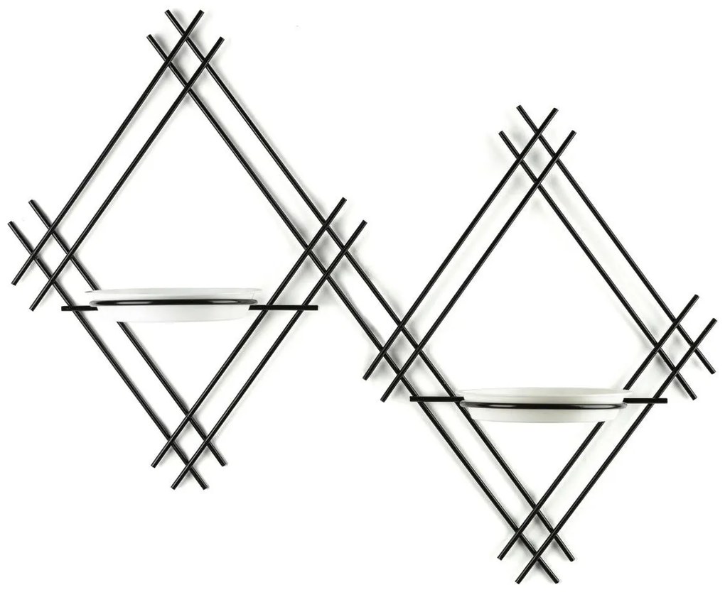 NÁSTENNÝ DRŽIAK NA KVETINÁČ EVELIN 41X60X26 CM ČIERNA