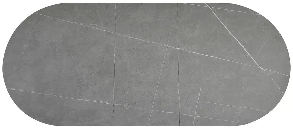 Okrúhly jedálenský stôl rozkladací GASTON CERAMIC 140 čierny mat/sivy mat
